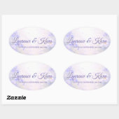 Sticker Ovale Elegant Botanical Wedding 楕円形シール (シート)