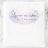 Sticker Ovale Elegant Botanical Wedding 楕円形シール (バッグ)