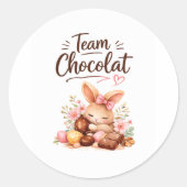 sticker Pâques gourmand lapin chocolat ラウンドシール (正面)
