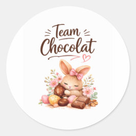 sticker Pâques gourmand lapin chocolat ラウンドシール