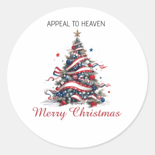 STICKER Patriotic Xmas Tree ATH1  ラウンドシール (正面)