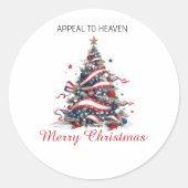 STICKER Patriotic Xmas Tree ATH1 ラウンドシール (正面)