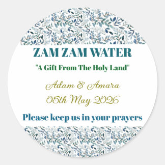 Sticker-Personalized Nikkah Zam Zam Water Stickers ラウンドシール