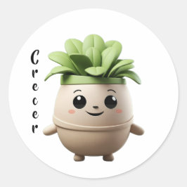 Sticker Pipo Crecer – Diseño Inspirador ラウンドシール