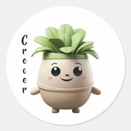 Sticker Pipo Crecer – Diseño Inspirador ラウンドシール (正面)