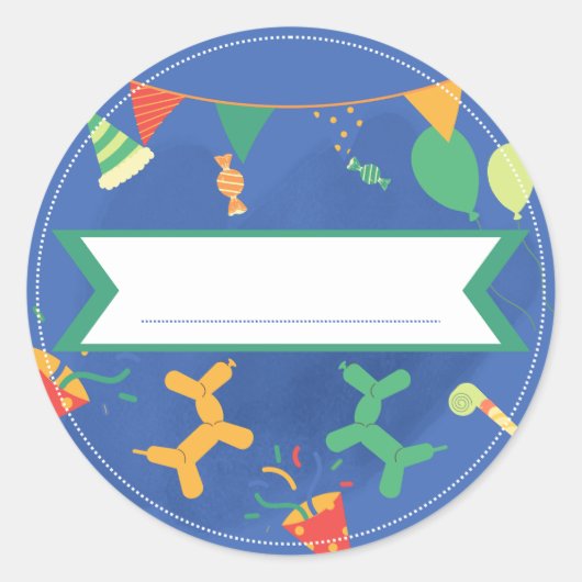 Sticker Prénom Grand Anniversaire Enfant 2 - 7 ans ラウンドシール (正面)