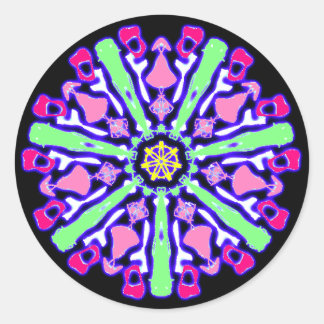 Sticker psychédélique coloré n°3 ラウンドシール
