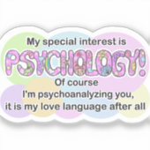 Sticker, Psychology Love Language (ADHD, Autistic) シール (正面)