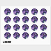 Sticker - Purple Celestial Moon Phases Design ラウンドシール (シート)