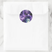 Sticker - Purple Celestial Moon Phases Design ラウンドシール (バッグ)