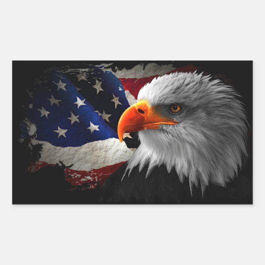 Sticker Rectangulaire L'aigle Américain 長方形シール (正面)