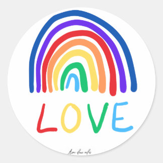 Sticker rond LOVE rainbow ラウンドシール