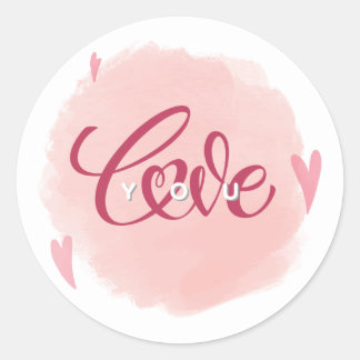 Sticker rond romantique "Love You"  ラウンドシール