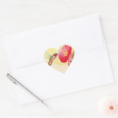 Sticker Ruby Throated Hummingbird @ Flowers Garden ハートシール (封筒)