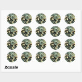 Sticker - Sage Green Celestial Moon Lunar Design  ラウンドシール (シート)