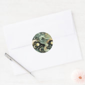 Sticker - Sage Green Celestial Moon Lunar Design  ラウンドシール (封筒)