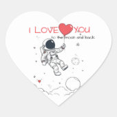 Sticker Saint-Valentin - "Love You to the Moon" ハートシール (正面)