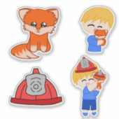 Sticker Sheet - Firefighter Fox シール (正面)