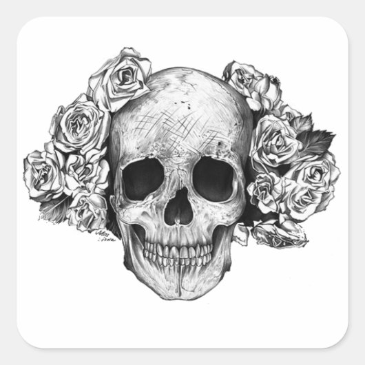 Sticker skull スクエアシール (正面)