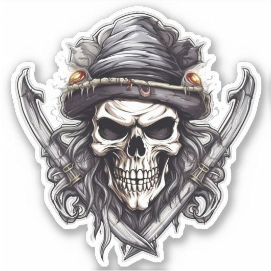 Sticker Skull and Crossbones シール (正面)