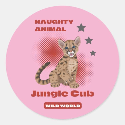sticker spotted animal ラウンドシール (正面)