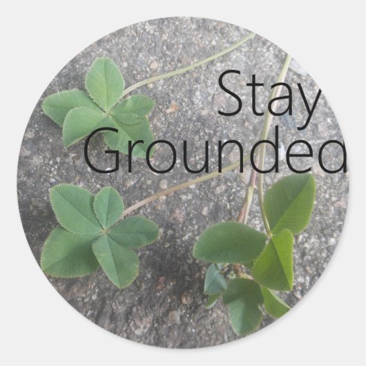Sticker 'Stay Grounded' ラウンドシール (正面)