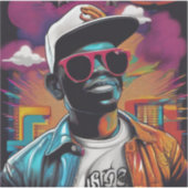 Sticker - Street graffiti art RAP and Hip Hop シール (正面)