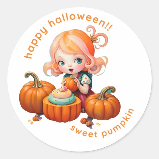 Sticker sweet pumpkin ラウンドシール (正面)