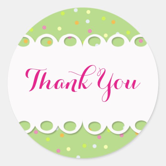 Sticker - Thank You - Fondo Verde ラウンドシール (正面)