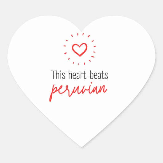 Sticker: This heart beats peruvian ハートシール (正面)