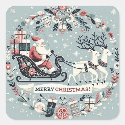 Sticker “Traineau du Père Noël“ スクエアシール (正面)