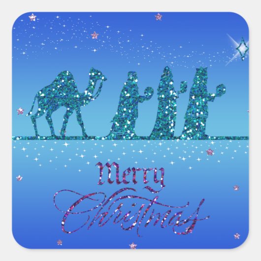 Sticker - Tres Reyes Magos - Navidad スクエアシール (正面)