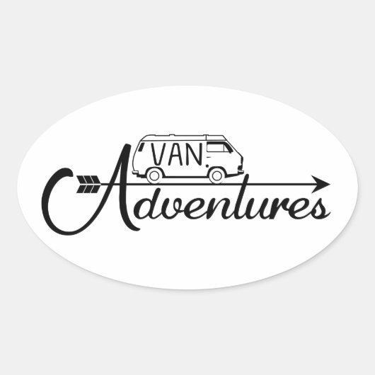 Sticker Van Adventures x4 楕円形シール (正面)