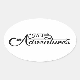 Sticker Van Adventures x4 楕円形シール