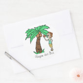 Sticker Vegan des îles ラウンドシール (封筒)