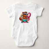 Sticker Vinyle Capybara Joueur de Pickleball - Sty ベビーボディスーツ (裏面)