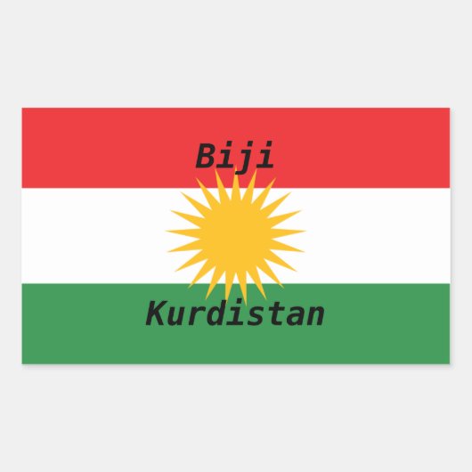 sticker vive le  Kurdistan 長方形シール (正面)