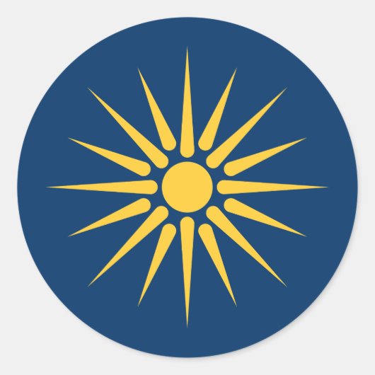 Sticker with Flag of Macedonia, Greece ラウンドシール (正面)