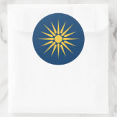 Sticker with Flag of Macedonia, Greece ラウンドシール (バッグ)