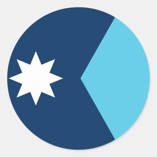 Sticker with Flag of Minnesota, USA ラウンドシール (正面)