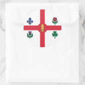 Sticker with Flag of Montreal, Canada ラウンドシール (バッグ)