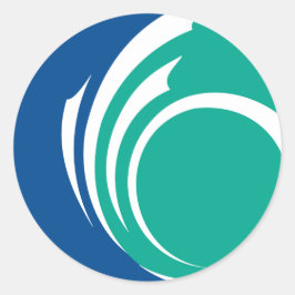 Sticker with Flag of Ottawa, Canada ラウンドシール