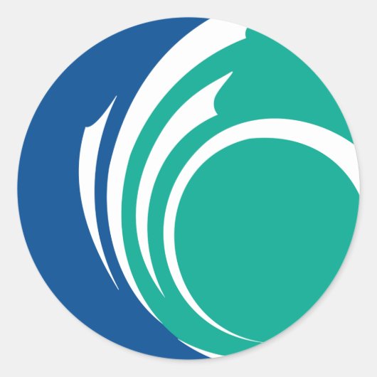 Sticker with Flag of Ottawa, Canada ラウンドシール (正面)