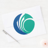 Sticker with Flag of Ottawa, Canada ラウンドシール (封筒)