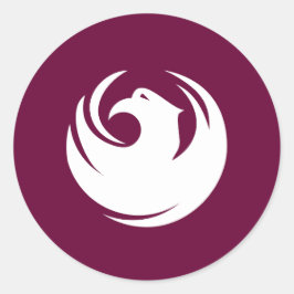 Sticker with Flag of Phoenix City, Arizona ラウンドシール