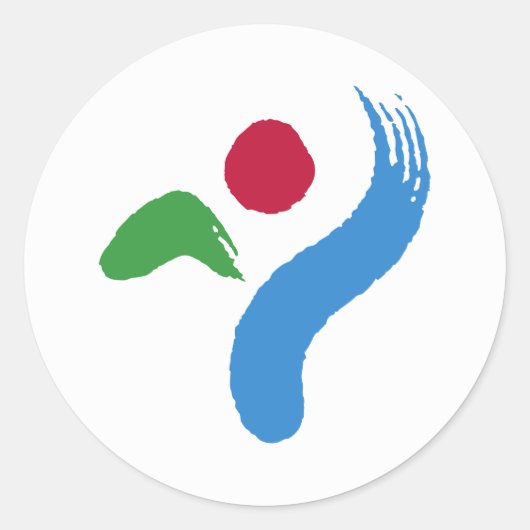 Sticker with Flag of Seoul, South Korea ラウンドシール (正面)