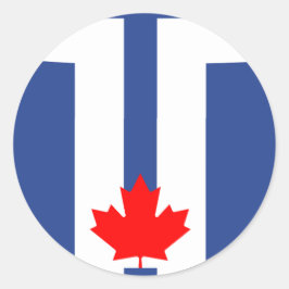 Sticker with Flag of Toronto, Canada ラウンドシール