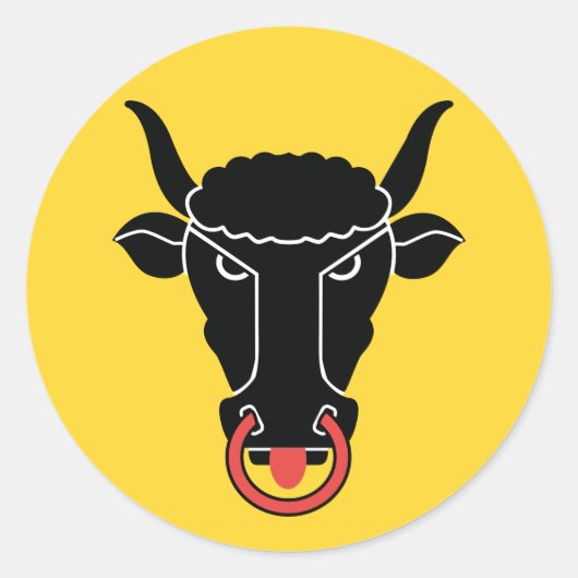 Sticker with Flag of Uri, Switzerland ラウンドシール (正面)