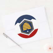 Sticker with Flag of Utah, USA ラウンドシール (封筒)