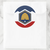Sticker with Flag of Utah, USA ラウンドシール (バッグ)